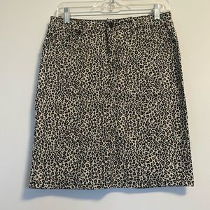 Leopard denim skirt